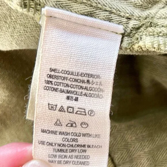 FREE PEOPLE High-Rise Button-Fly Moss Green Utility Boyfriend Pant Size 25 - Picture 16 of 16